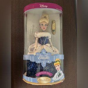 Disney Princess Cinderella Porcelain Doll Brass Key Keepsake